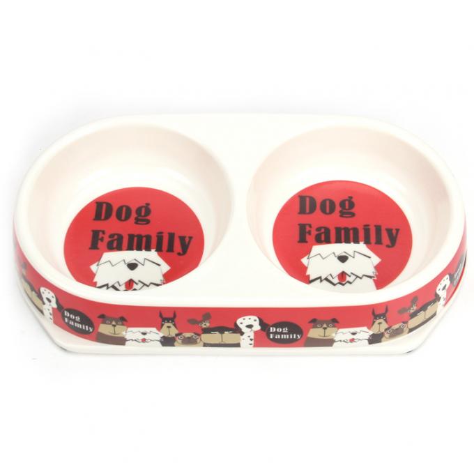 Double m&eacute;lamine Dog& antibact&eacute;rien Cat Pet Food Feeding Bowl 1