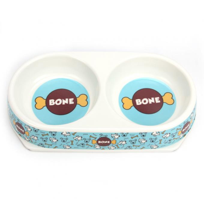 Double m&eacute;lamine Dog& antibact&eacute;rien Cat Pet Food Feeding Bowl 2