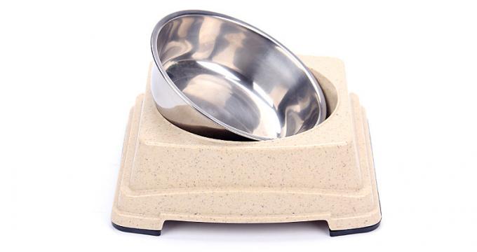 Bol de alimentation de vente chaud en gros de nourriture de chiot de chien d'acier inoxydable de bambou de bonne qualit&eacute; 2