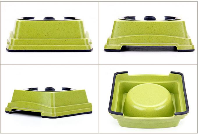 Bol de alimentation de vente chaud en gros de nourriture de chiot de chien d'acier inoxydable de bambou de bonne qualit&eacute; 5