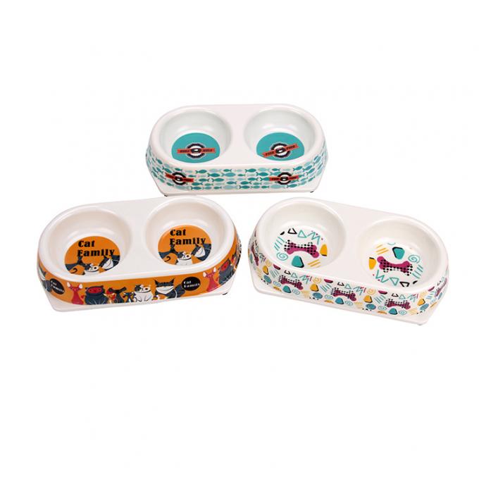 Cuvette de chien de la meilleure qualit&eacute; de fibre de bambou d'Eco de produits d'animal familier double 1