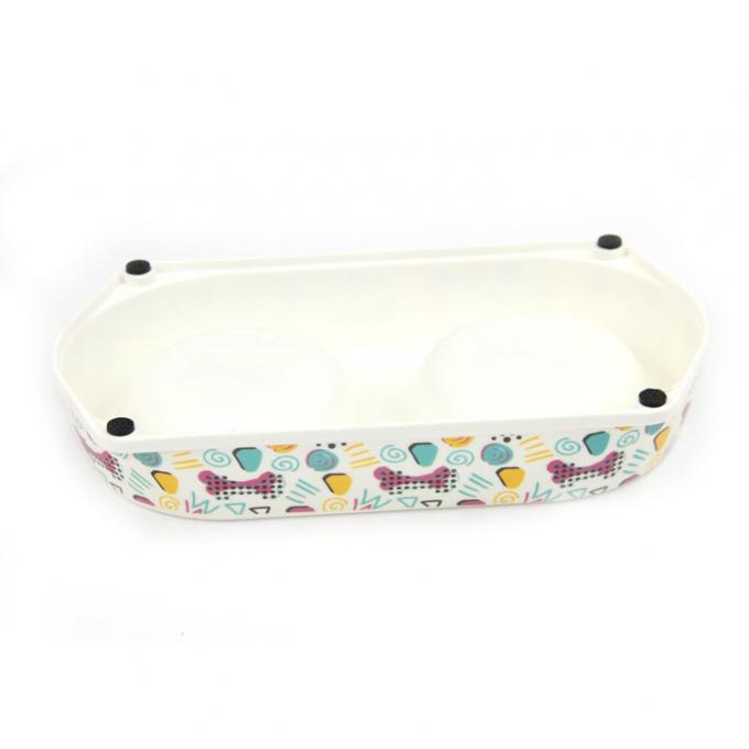 Cuvette de chien de la meilleure qualit&eacute; de fibre de bambou d'Eco de produits d'animal familier double 2