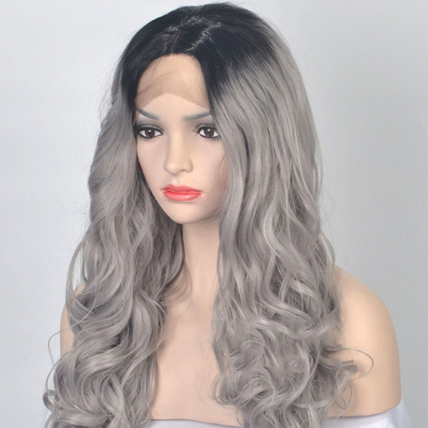 Ligne de cheveux naturelle en dentelle complète Perruques de cheveux humains avec des franges / Extensions de cheveux mouillées et ondulées abc