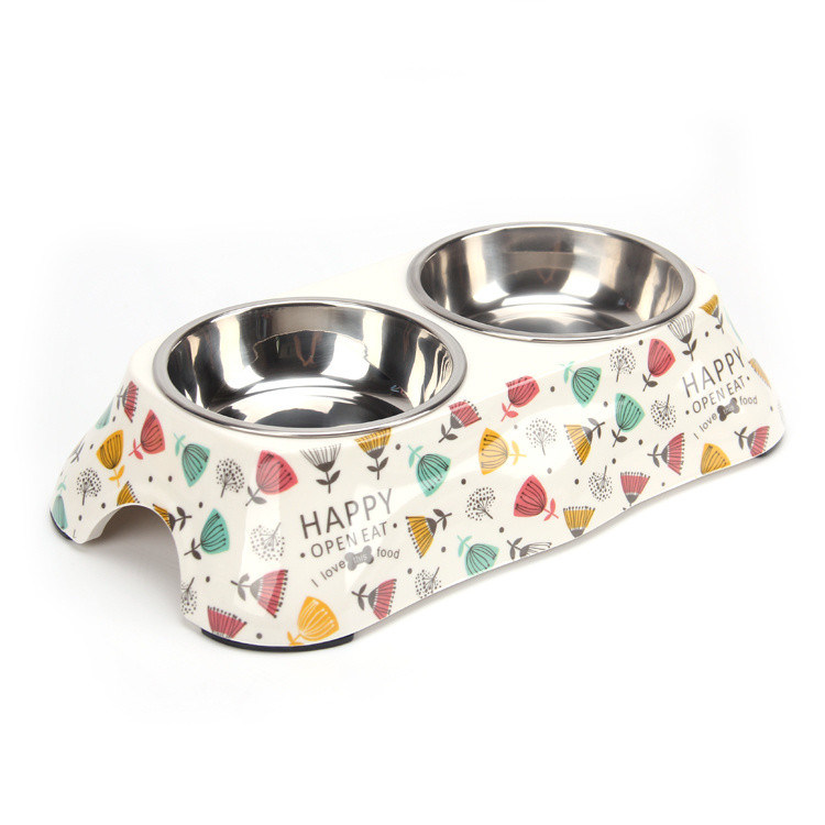 Le concepteur Dog Pet Food d'acier inoxydable et de mélamine roule pour des chiens ou des chats