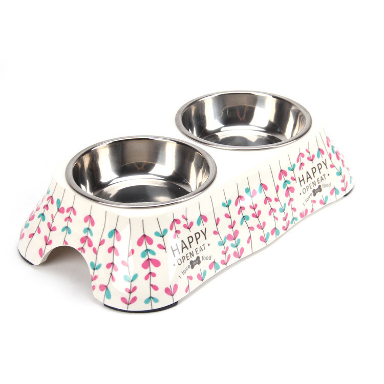 Le concepteur Dog Pet Food d'acier inoxydable et de mélamine roule pour des chiens ou des chats