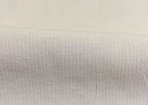 Tissu à extrémité élevé d'habillement de bout droit tissu confortable blanc/beige de velours côtelé