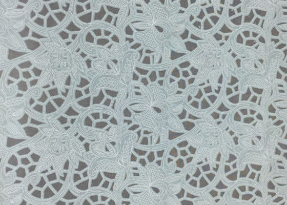 Matériaux de tissu de tapisserie d'ameublement de jacquard fleur verte/blanche/papillon