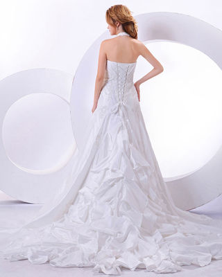 Fait sur commande autour de la courroie de cou Appliques la robe de mariage pour birdal, filles, femmes