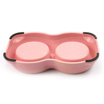Double Dog& portatif en bambou durable Cat Food Bowl avec le meilleur prix