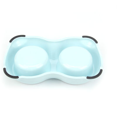 Cuvette d'animal familier de silicone d'Anti-saut avec la double cuvette d'acier inoxydable