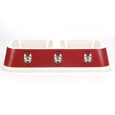 Double Dog& de plastique Cat Food Water Bowl avec la bonne qualité