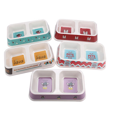 Double Dog& de plastique Cat Food Water Bowl avec la bonne qualité