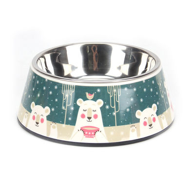 Animal familier lent en gros Cat Dog Bowl d'alimentation d'acier inoxydable de rond