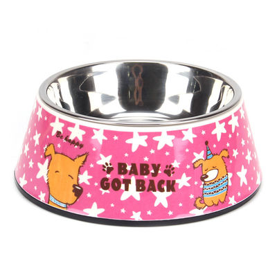 Animal familier lent en gros Cat Dog Bowl d'alimentation d'acier inoxydable de rond