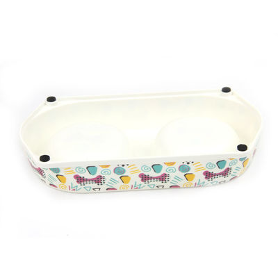 Cuvette de chien de la meilleure qualité de fibre de bambou d'Eco de produits d'animal familier double